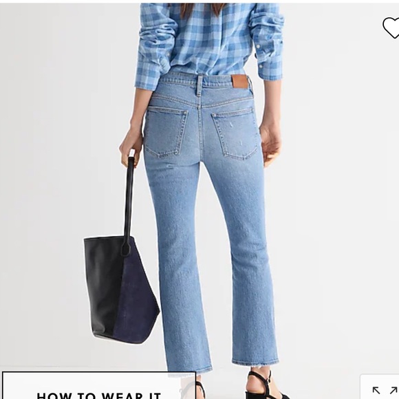 J. CREW 9'' demi-boot crop jean in Rocky Shore wash Denim Jeans 25 NEW - Picture 4 of 13